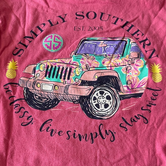 Simply Southern Raspberry Tee with Turtle Design - Picture 4 of 4